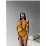 Суцільний купальник з воланом у рубчик 1278/79-S Domino фото - Luxbikini