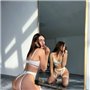 Білий комплект еротичної білизни з поясом та гартерами 778811111 Ghazel фото - Luxbikini