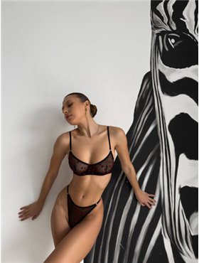 Чорна спокуслива білизна в червоне сердечко 117521111 Ghazel фото - Luxbikini