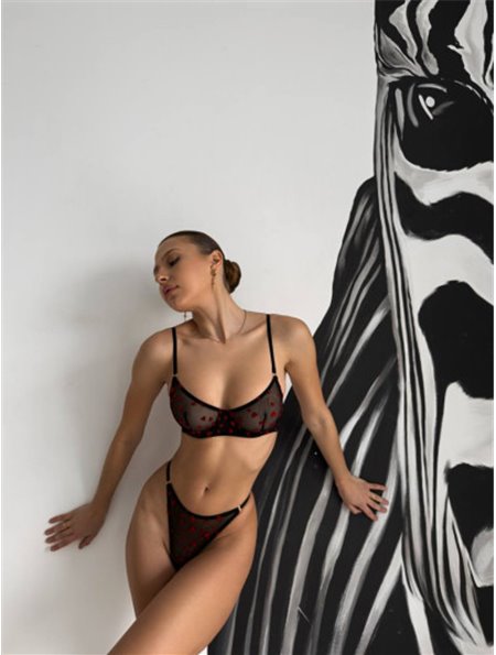 Чорна спокуслива білизна в червоне сердечко 117521111 Ghazel фото - Luxbikini