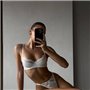 Білий спокусливий комплект білизни з шовку та мережива 117371111 Ghazel фото - Luxbikini