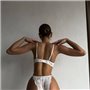 Білий спокусливий комплект білизни з шовку та мережива 117371111 Ghazel фото - Luxbikini