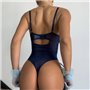 Синій мереживний боді з корсетною шнурівкою та панчохами 111601111 Ghazel фото - Luxbikini