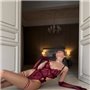 Бордовий спокусливий боді з рукавичками 157111111 Ghazel фото - Luxbikini