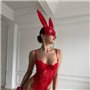 Червоний спокусливий боді з гартерами 121811111 Ghazel фото - Luxbikini