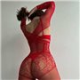 Червоний мереживний бодістокінг з камінчиками 238111111 Ghazel фото - Luxbikini