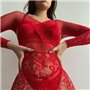 Червоний мереживний бодістокінг з камінчиками 238111111 Ghazel фото - Luxbikini