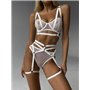 Білий комплект еротичної білизни з поясом та гартерами 844811111 Ghazel фото - Luxbikini