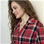 Фланелева зручна піжамка на ґудзиках в червону клітинку 107371111 Ghazel фото - Luxbikini