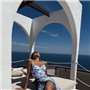 Суцільний біло-синій купальник з парео 918411111 Ghazel фото - Luxbikini