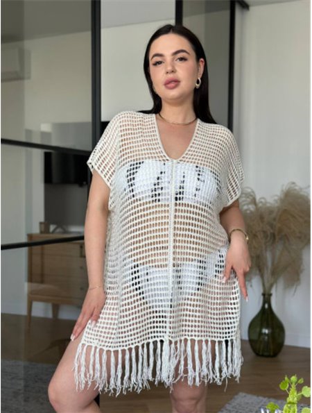 Пляжна туніка PLUS SIZE в сіточку 939711111 Ghazel фото - Luxbikini