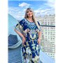 Розкішна максі сукня- туніка синя з золотом PLUS SIZE для відпочинку 874511111 Ghazel фото - Luxbikini