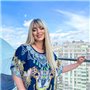 Розкішна максі сукня- туніка синя з золотом PLUS SIZE для відпочинку 874511111 Ghazel фото - Luxbikini