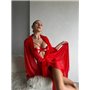 Червоний прозорий еротичний халат з пірʼям 117661111 Ghazel фото - Luxbikini