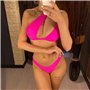 Купальник жіночий на одне плече, рожевий  2436-S Domino фото - Luxbikini