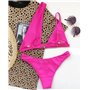 Купальник жіночий на одне плече, рожевий  2436-S Domino фото - Luxbikini