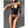 Корсет з трусиками, груди відкриті та чокер 551/121-S  фото - Luxbikini
