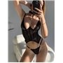 Корсет з трусиками, груди відкриті та чокер 551/121-S  фото - Luxbikini