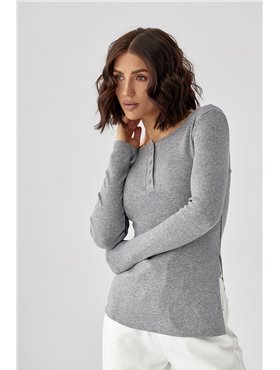 Трикотажна кофтинка на ґудзиках - сірий цвет, ONE SIZE (є розміри) 204101  фото - Luxbikini