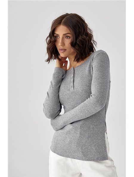 Трикотажна кофтинка на ґудзиках - сірий цвет, ONE SIZE (є розміри) 204101  фото - Luxbikini