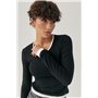 Жіночий двошаровий лонгслів - кремовий цвет, ONE SIZE (є розміри) 6986  фото - Luxbikini