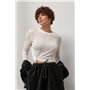Однотонний сітчастий лонгслів - молочний цвет, ONE SIZE (є розміри) 6695  фото - Luxbikini