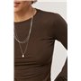 Однотонний лонг з трояндами на рукавах - коричневий цвет, ONE SIZE (є розміри) 136900  фото - Luxbikini