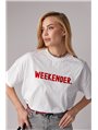 Трикотажная футболка с надписью Weekender - розовый цвет, L (есть размеры)