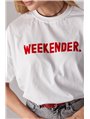 Трикотажная футболка с надписью Weekender - розовый цвет, L (есть размеры)