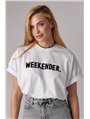 Трикотажная футболка с надписью Weekender - розовый цвет, L (есть размеры)