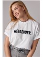 Трикотажная футболка с надписью Weekender - розовый цвет, L (есть размеры)