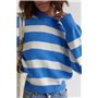 В'язаний джемпер oversize в смужку - синій цвет, S (є розміри) 01026  фото - Luxbikini