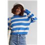 В'язаний джемпер oversize в смужку - синій цвет, S (є розміри) 01026  фото - Luxbikini