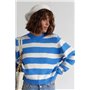 В'язаний джемпер oversize в смужку - синій цвет, S (є розміри) 01026  фото - Luxbikini