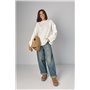 Жіноча в'язана кофта oversize - молочний цвет, ONE SIZE (є розміри) 4470  фото - Luxbikini