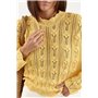 Жіночий светр з ажурної в'язки - жовтий цвет, ONE SIZE (є розміри) 251034  фото - Luxbikini