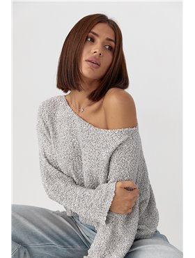 Кофта-павутинка із букле - сірий цвет, ONE SIZE (є розміри) 6337  фото - Luxbikini