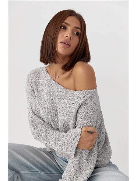 Кофта-павутинка із букле - сірий цвет, ONE SIZE (є розміри) 6337  фото - Luxbikini