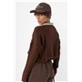 В'язана кофта-поло в широкий рубчик - коричневий цвет, ONE SIZE (є розміри) 8657  фото - Luxbikini