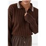 В'язана кофта-поло в широкий рубчик - коричневий цвет, ONE SIZE (є розміри) 8657  фото - Luxbikini