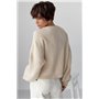 В'язана жіноча укорочена кофта - бежевий цвет, ONE SIZE (є розміри) 0920  фото - Luxbikini