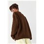 Вільна в'язана кофта в косички - коричневий цвет, ONE SIZE (є розміри) 257031  фото - Luxbikini