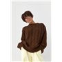 Вільна в'язана кофта в косички - коричневий цвет, ONE SIZE (є розміри) 257031  фото - Luxbikini