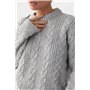В'язана жіноча кофта в косички - сірий цвет, ONE SIZE (є розміри) 45190  фото - Luxbikini