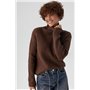 В'язаний гольф у рубчик - коричневий цвет, ONE SIZE (є розміри) 8856  фото - Luxbikini