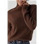 В'язаний гольф у рубчик - коричневий цвет, ONE SIZE (є розміри) 8856  фото - Luxbikini