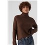 В'язаний гольф у рубчик - коричневий цвет, ONE SIZE (є розміри) 8856  фото - Luxbikini
