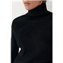 В'язаний гольф у рубчик - коричневий цвет, ONE SIZE (є розміри) 8856  фото - Luxbikini