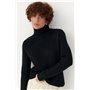 В'язаний гольф у рубчик - коричневий цвет, ONE SIZE (є розміри) 8856  фото - Luxbikini