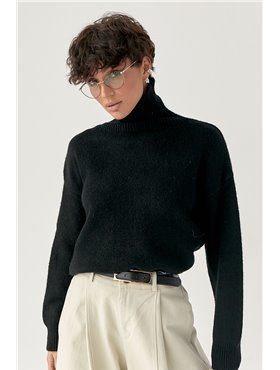 В'язаний теплий базовий гольф - чорний цвет, ONE SIZE (є розміри) 50190  фото - Luxbikini